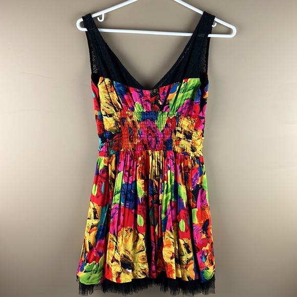 Alythea Floral Multicolour Party Dress with Tulle Underlay - Picture 6 of 12